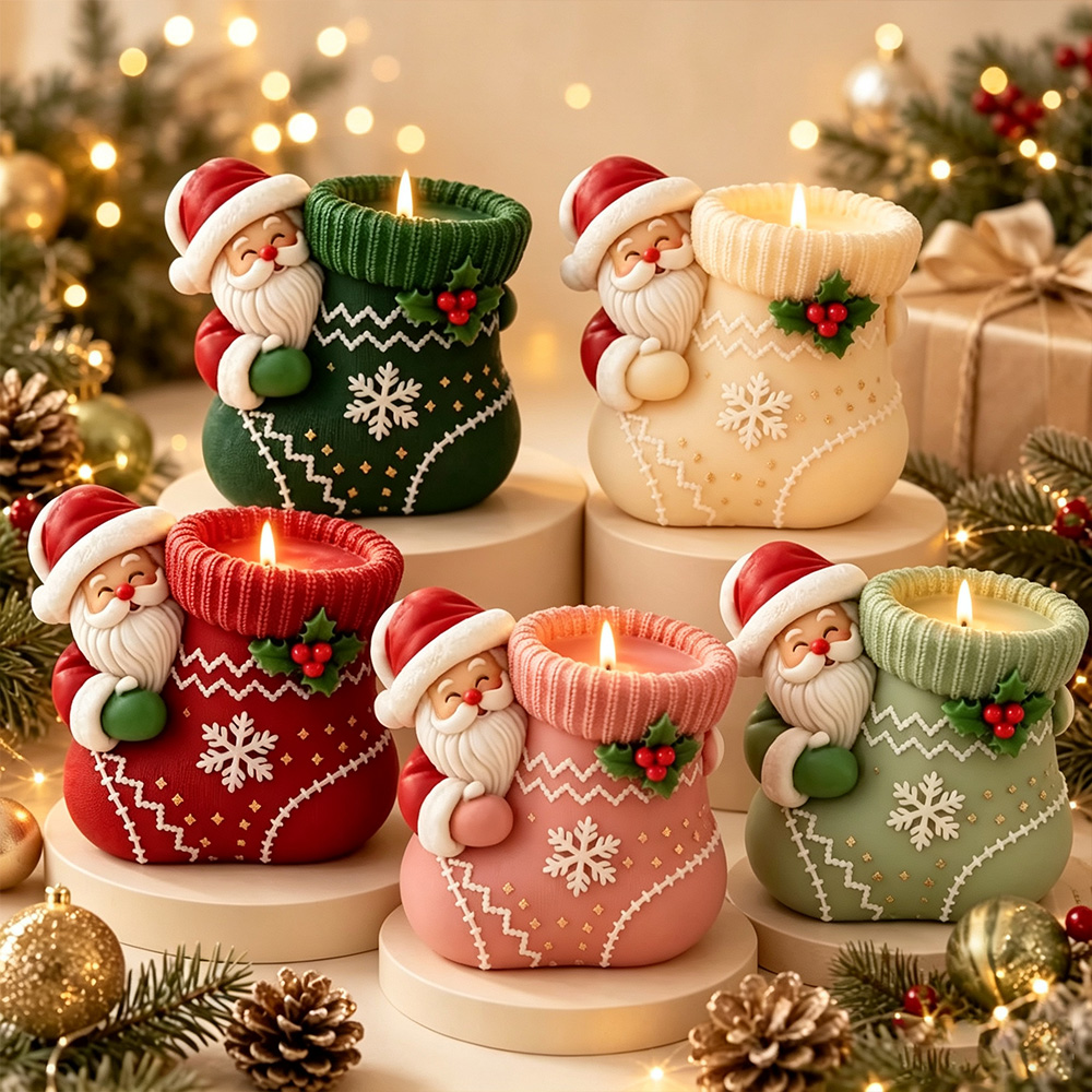 Holiday Candle Set - Christmas socks Elderly Silicone Candle Mold-DIY