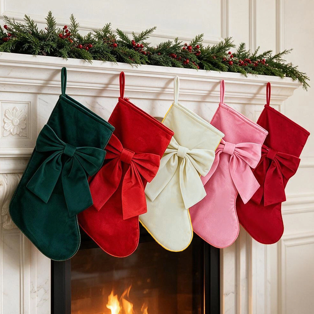 1pc Christmas Stockings, Bow G - Christmas Stocking Hanging 评论和价格
