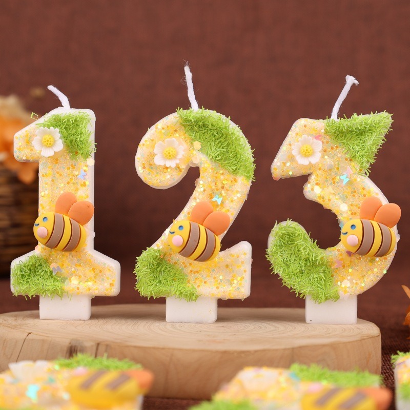 Green Yellow Bee Digital Candl - Holiday Candle Set 评论和价格