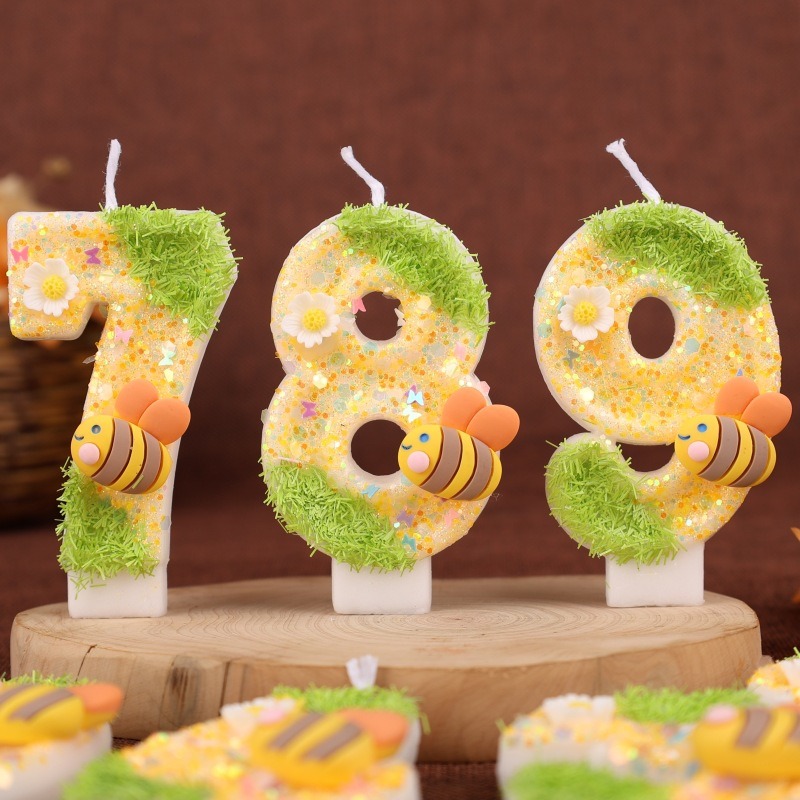 Green Yellow Bee Digital Candl - Holiday Candle Set 评论和价格