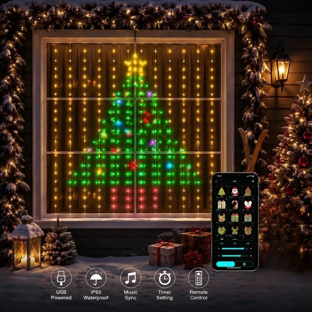 LED Pixel Curtain Lights Bluet - Led Fairy String Lights 评论和价格