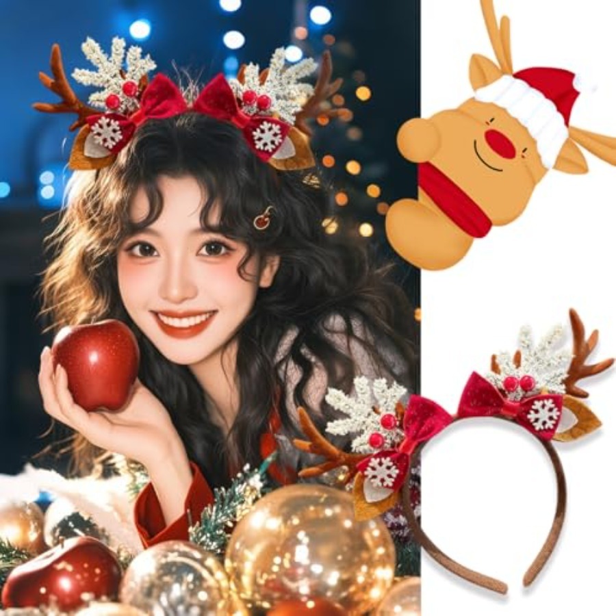 Cute Christmas Headband for Wo - Reindeer Antlers Headband 评论和价格