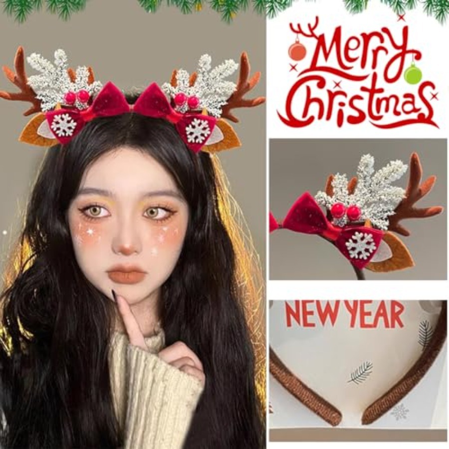 Cute Christmas Headband for Wo - Reindeer Antlers Headband 评论和价格