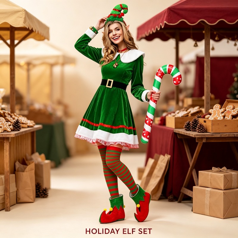 Women Christmas Elf Costume Se - Elf Costume Christmas 评论和价格