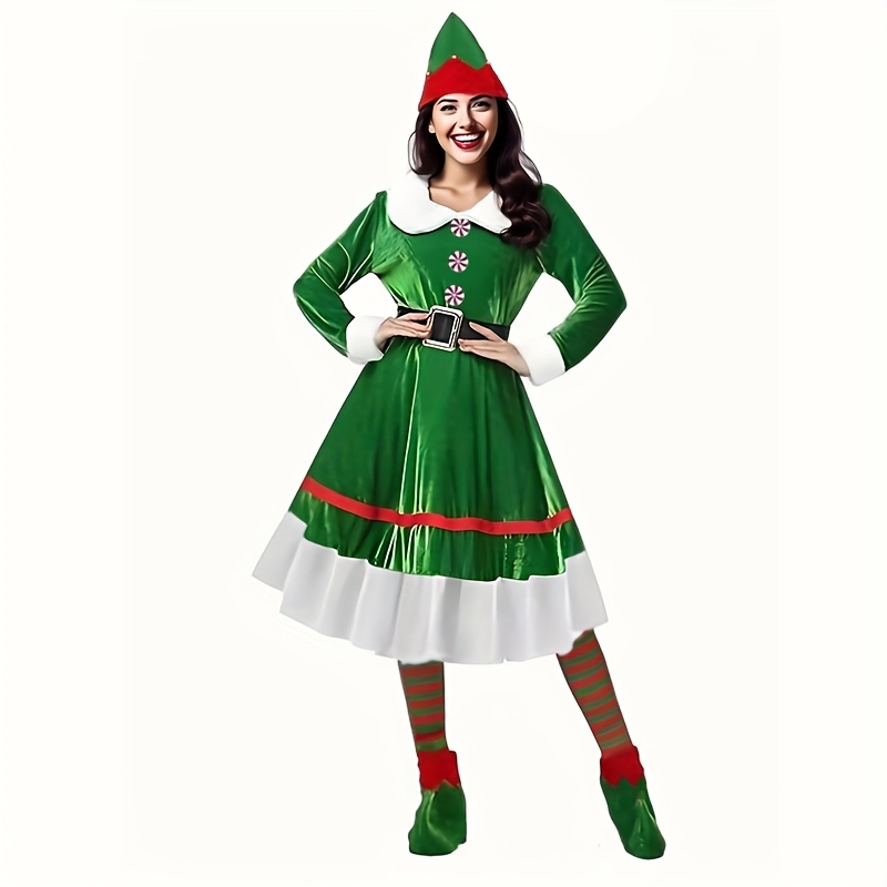 5pcs Christmas Elf Costume Set - Elf Costume Christmas 评论和价格