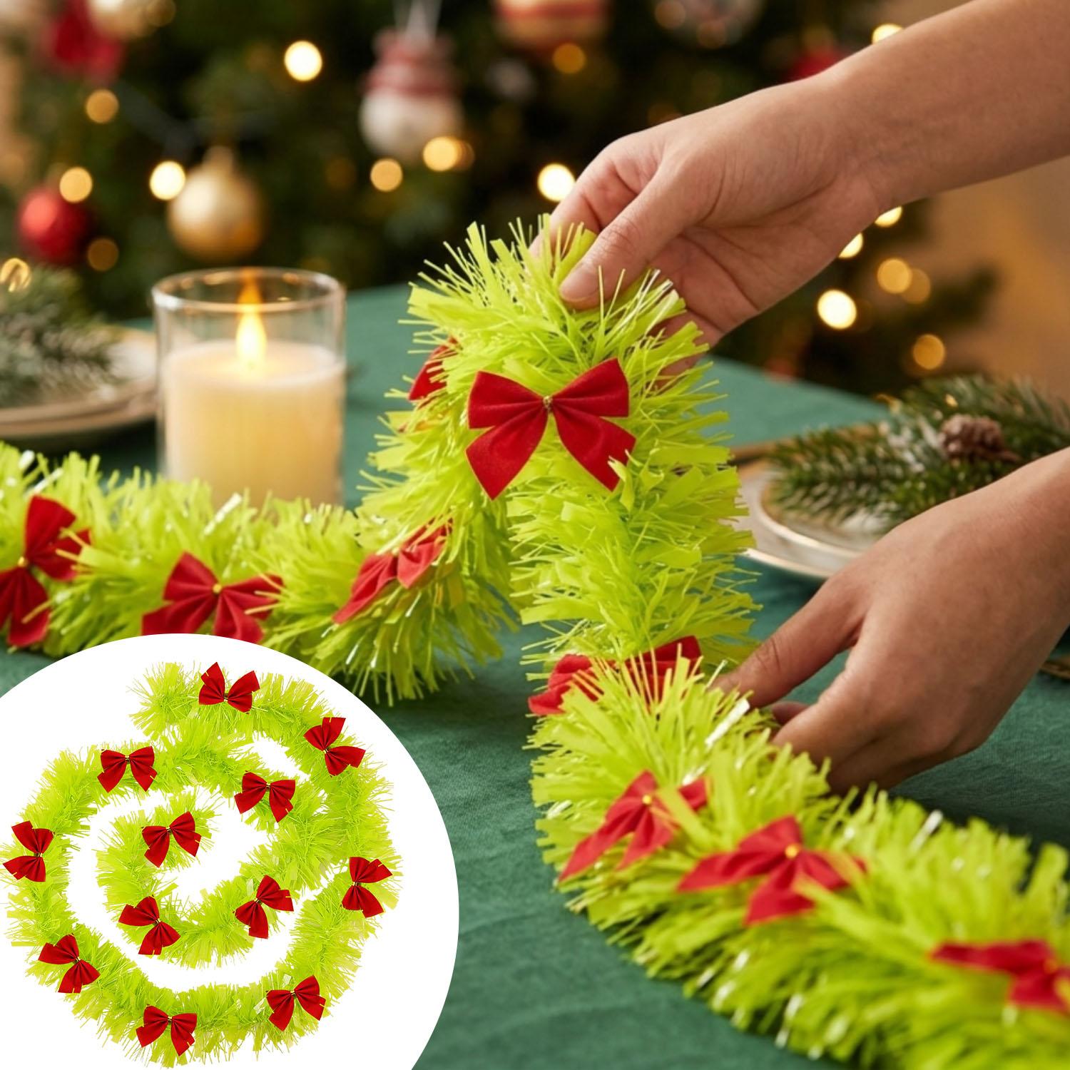 Christmas Light Green Tinsel G - Tinsel Garland Decoration 评论和价格
