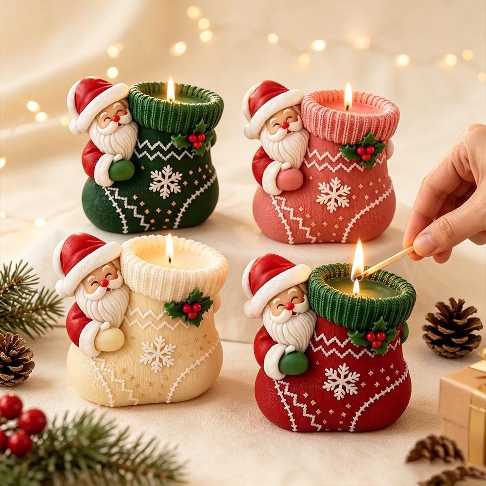Christmas socks Elderly Silico - Holiday Candle Set 评论和价格