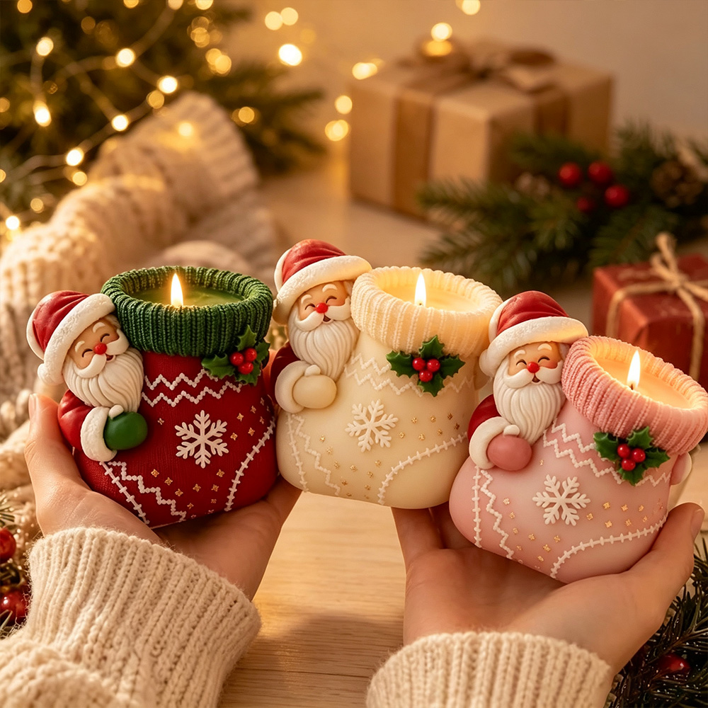 Christmas socks Elderly Silico - Holiday Candle Set 评论和价格